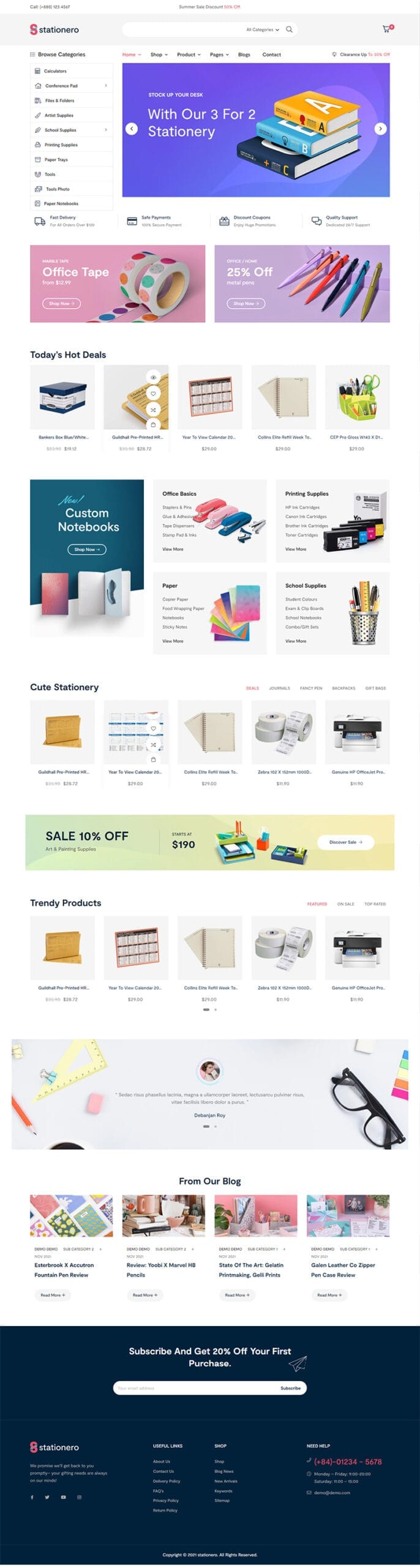 website bookstore stationero homepage scaled