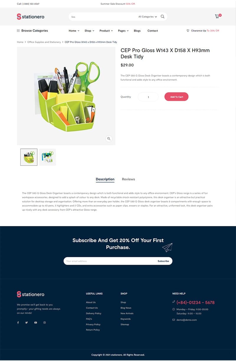 website bookstore stationero productdetail