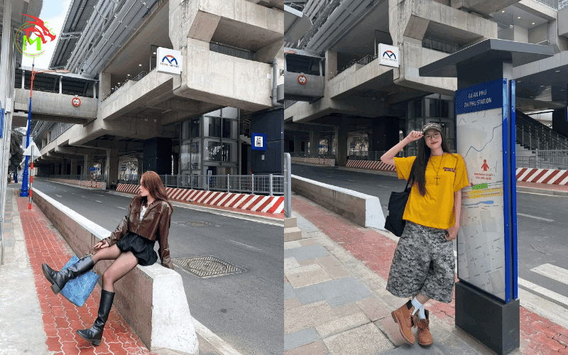 Chụp ảnh ga metro an phú