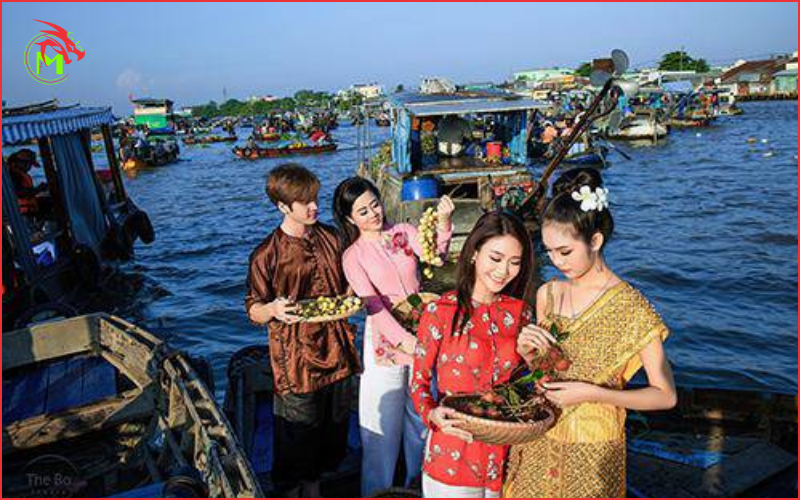 Chụp ảnh tết cần thơ tại chợ nổi